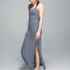 Refresh Maxi Dress- Blue Stripe- Side Slit